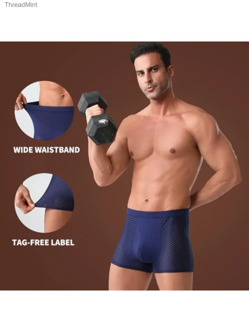 Bamboo Viscose Boxer Briefs Breathable Moisture Wicking 5 Pack